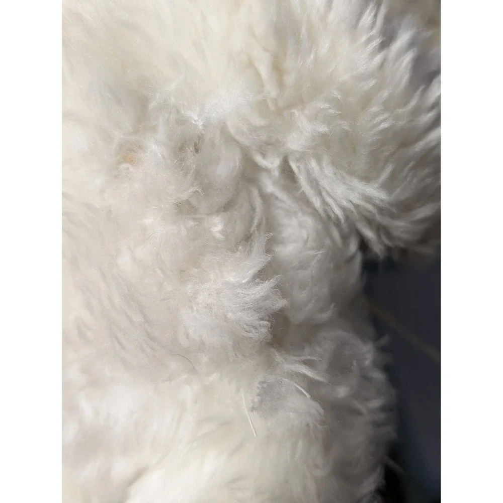 Vintage White Plush Gorilla Rubber Face Hands Feet Shaggy Stuffed Animal Toy